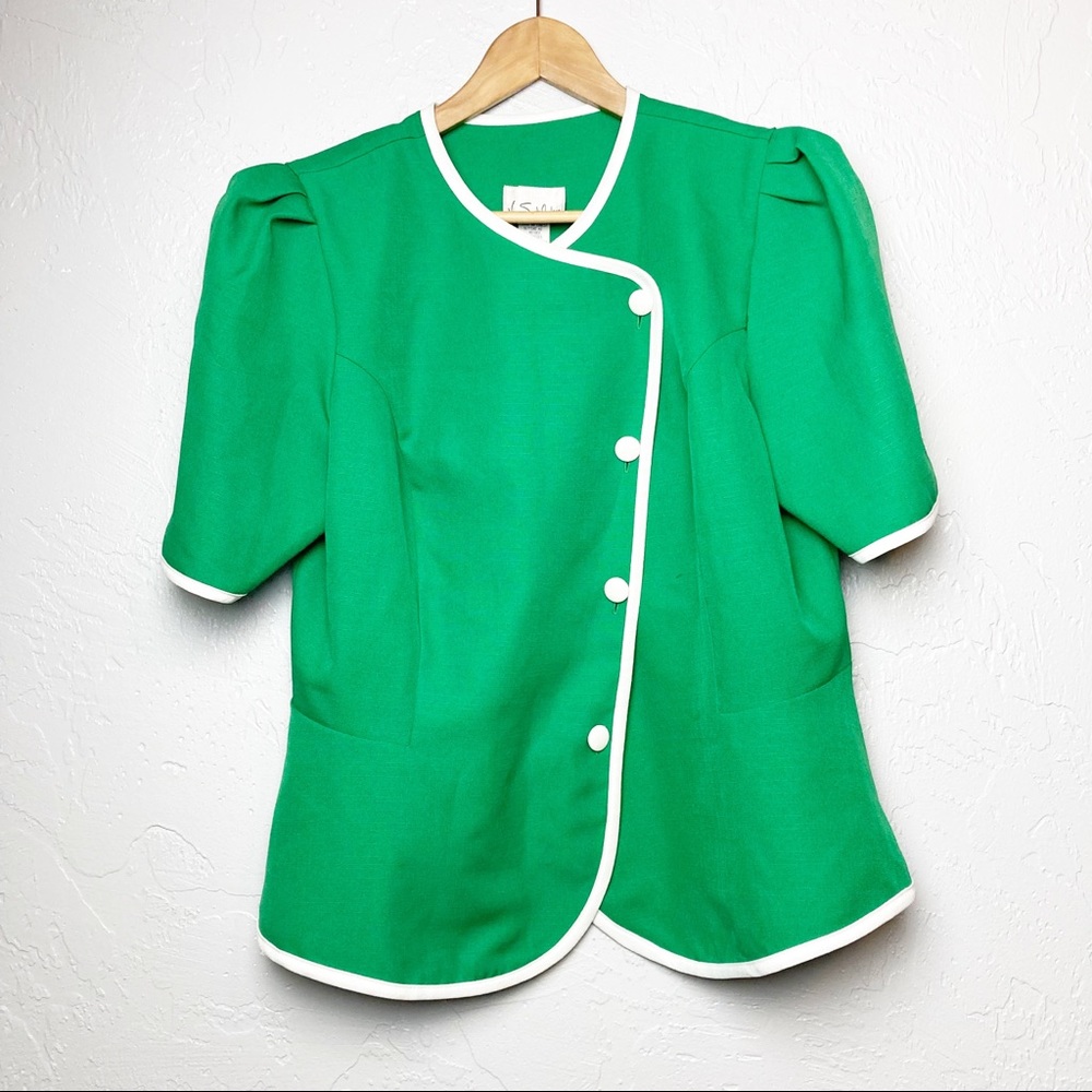 Vintage Via Sant Andrea vintage green and white top